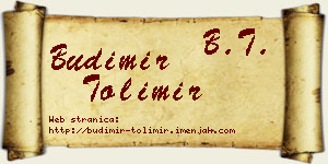 Budimir Tolimir vizit kartica